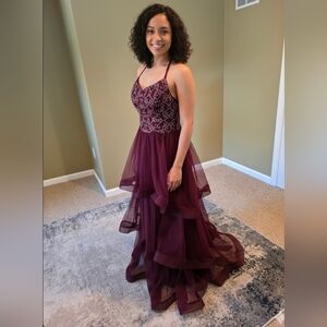 Speechless Maroon Lace Dress